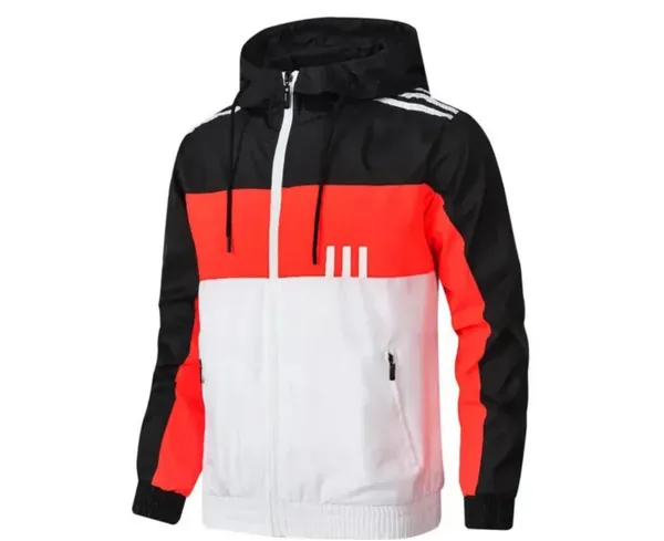 Korean Stylish Summer Jacket With Net Inside - Orange And White For Men